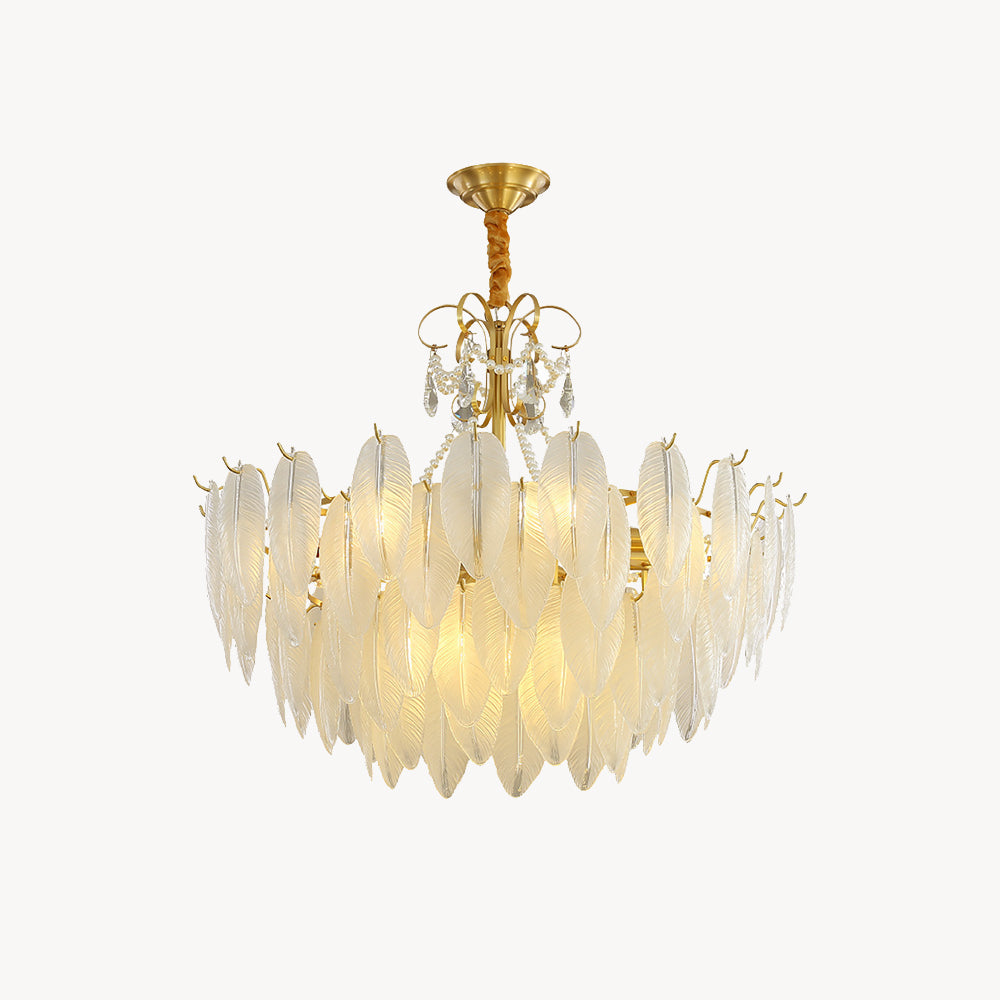Luna Pearl Glass and Metal Chandelier White