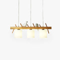 Wooden Bird Pendant Light With Dual Heads And Soft Glow