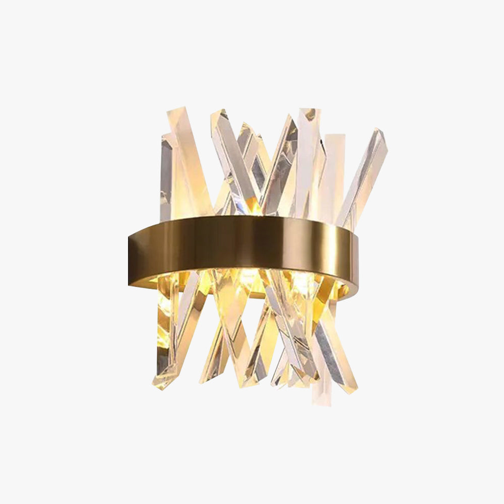 Aurora Geometric Crystal Wall Light in Gold Finish