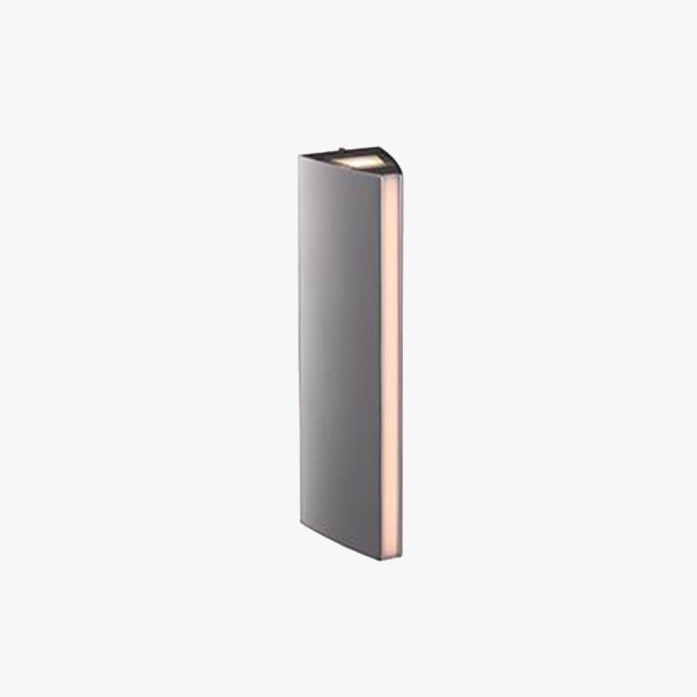 Modern Black And Silver Triangular Prism Outdoor Wall Light