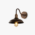 Rustic Bowl Shaped Wall Light In Antique Brass