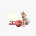 Aria Glass and Metal Wall Light in White and Pink