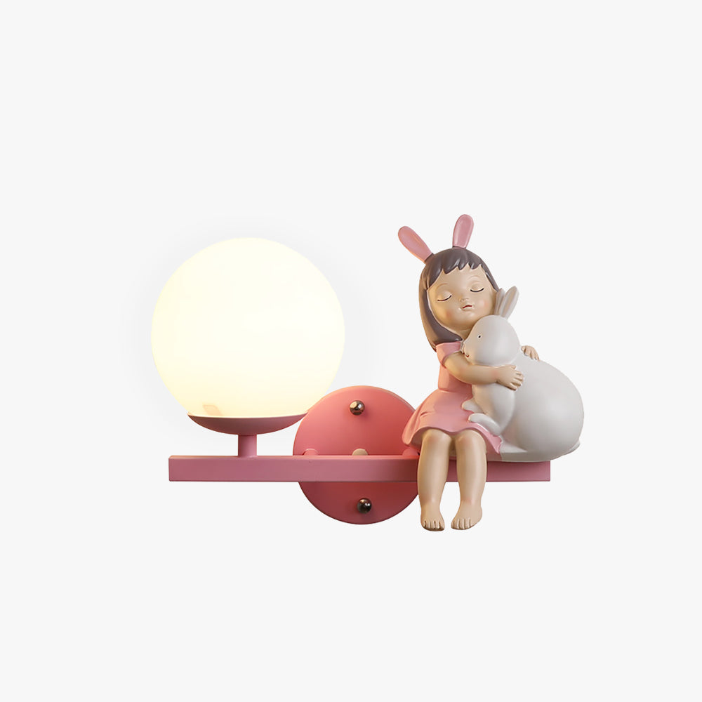 Aria Glass and Metal Wall Light in White and Pink