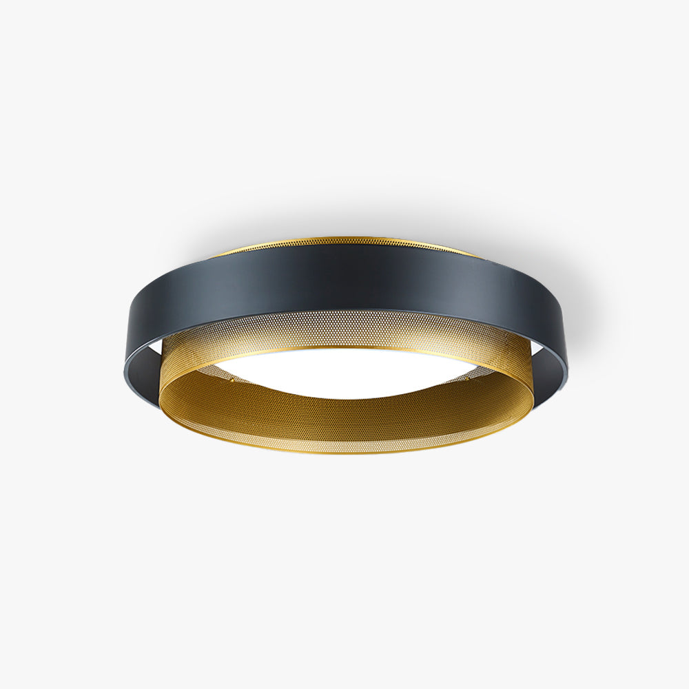 Gold Inner Ring Flush Mount Ceiling Light In White Or Black