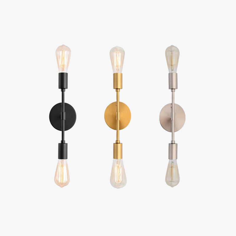 Modern Minimalist Metal Wall Light With Black Silver Gold Finishes