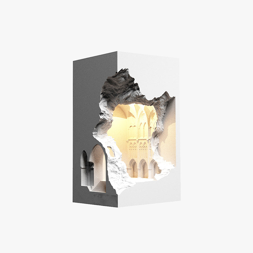 Art Deco Plaster Wall Light With Flush Mount LED White Finish