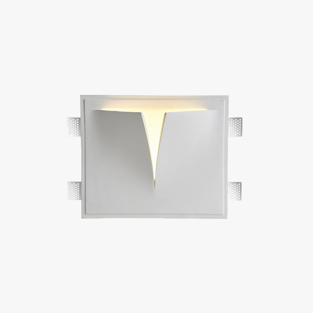 Modern Recessed LED Wall Light In White Metal Plaster Finish