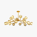Gold Metal Pendant Light With Crystal Shade