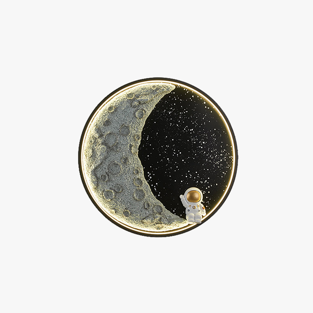 Lunar Orbit Matte Black Metal Wall Light
