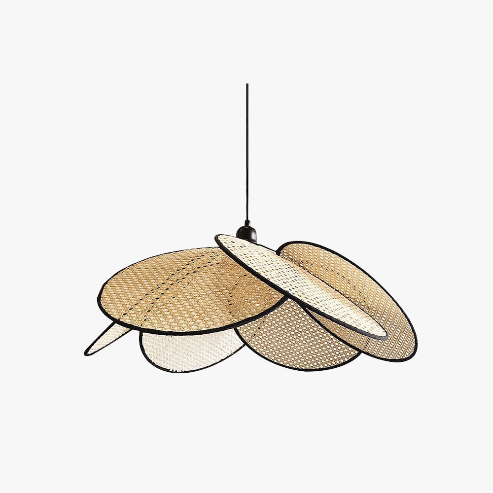 Durable Natural Rattan Pendant Light With Willow Weave