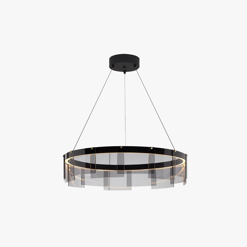 Black Ring Metal Pendant Light For Ambient Living Rooms