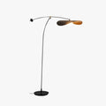 Minimalist Hat Shade Floor Lamp In Brushed Metal