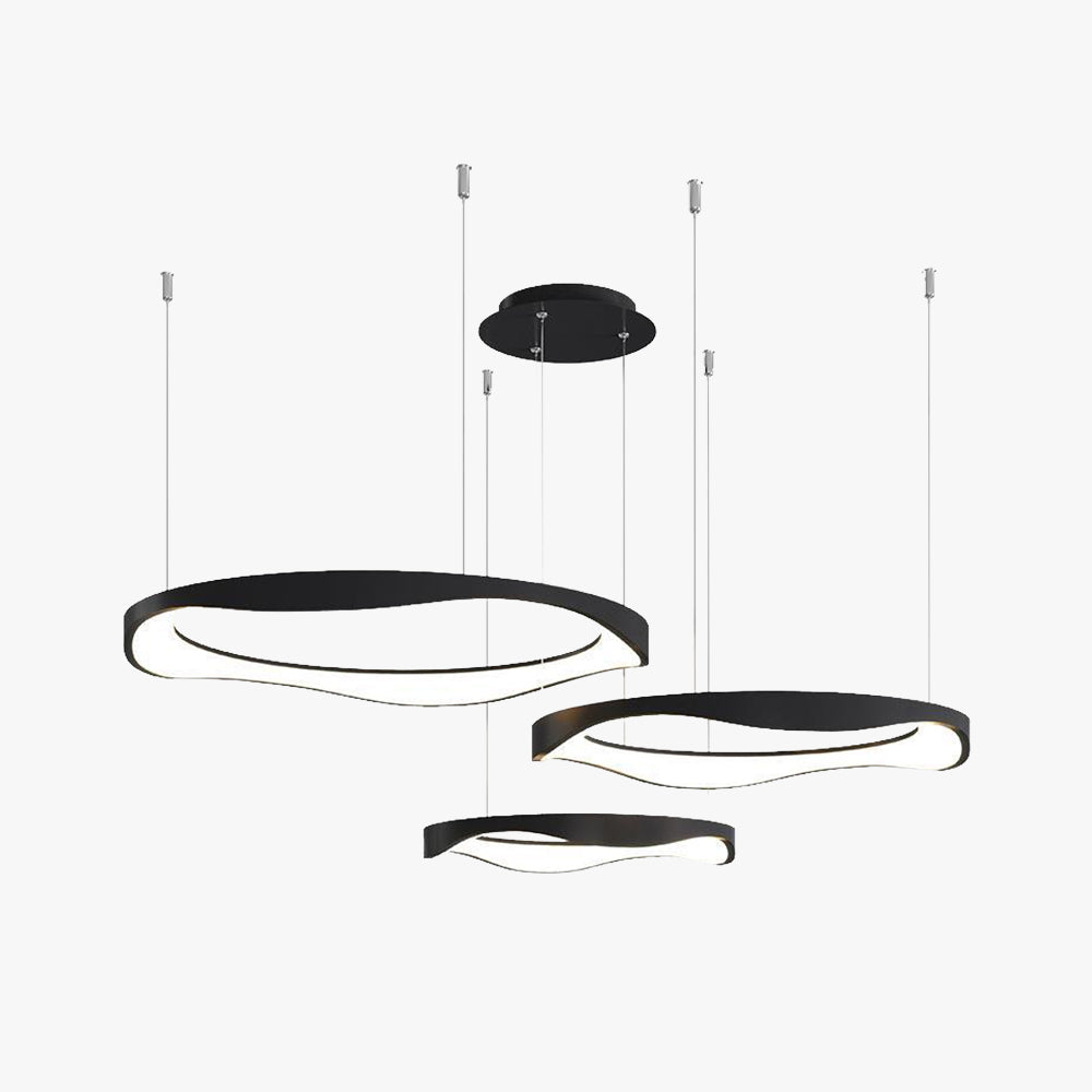 Modern Round Pendant Light In Black Or White For Dining Room