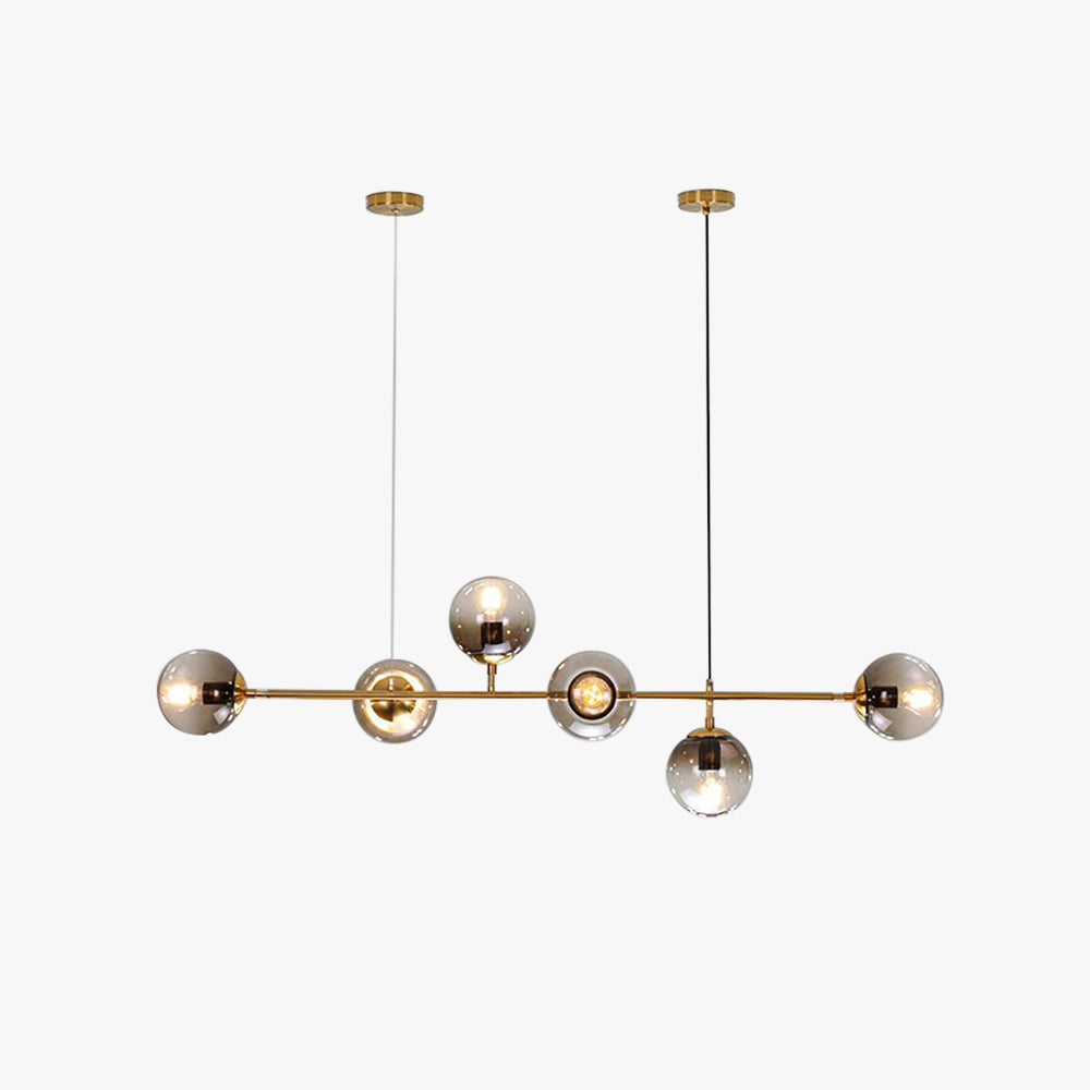 Gold Finish Bubble Glass Pendant Light For Ambient Living Areas
