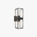 Modern Black Metal Outdoor Wall Light Rectangular