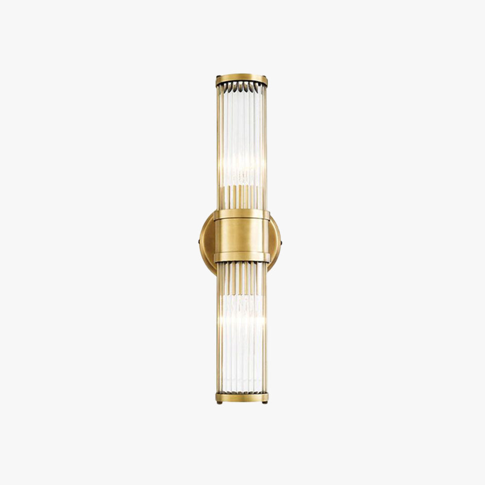 Aurora Cylindrical Gold Glass Vanity Wall Light