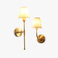 Vintage Rustic Lantern LED Wall Light With Gold Fabric Shade