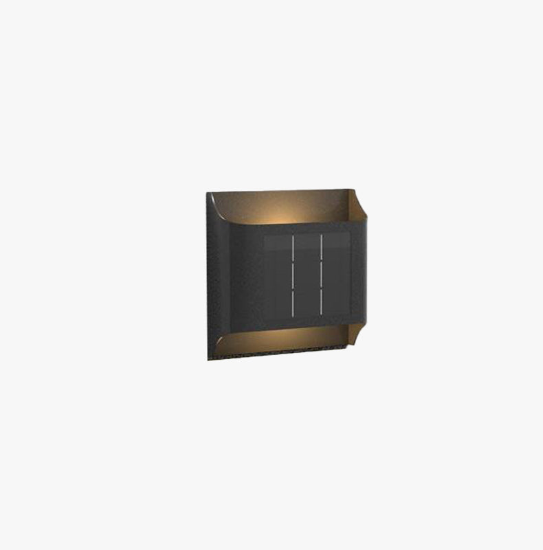 Black Solar Up Down Metal Outdoor Wall Light