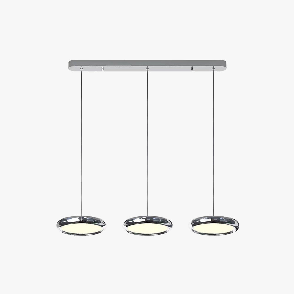Minimalist Circular Metal Pendant Light With Acrylic Shade