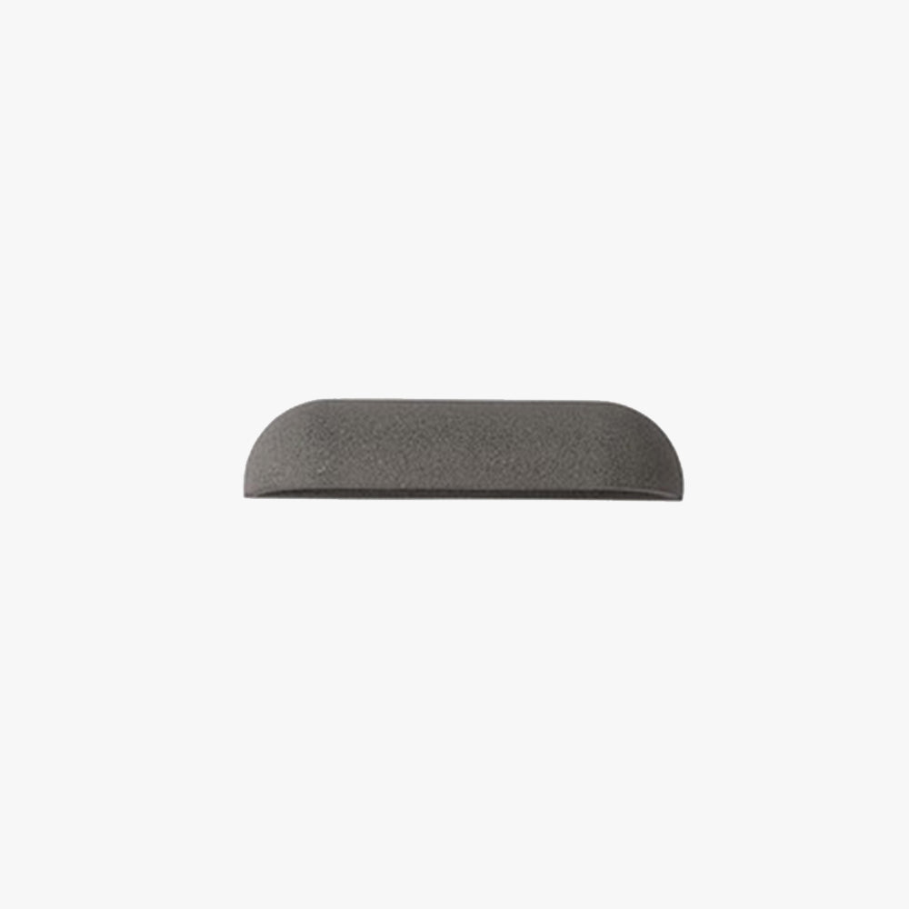 Minimalist Semi Elliptical Outdoor Wall Light Metal And Stone Finish
