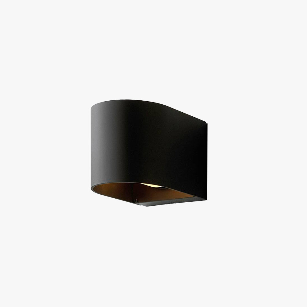 Modern Cylinder Outdoor Wall Light Black Metal IP65