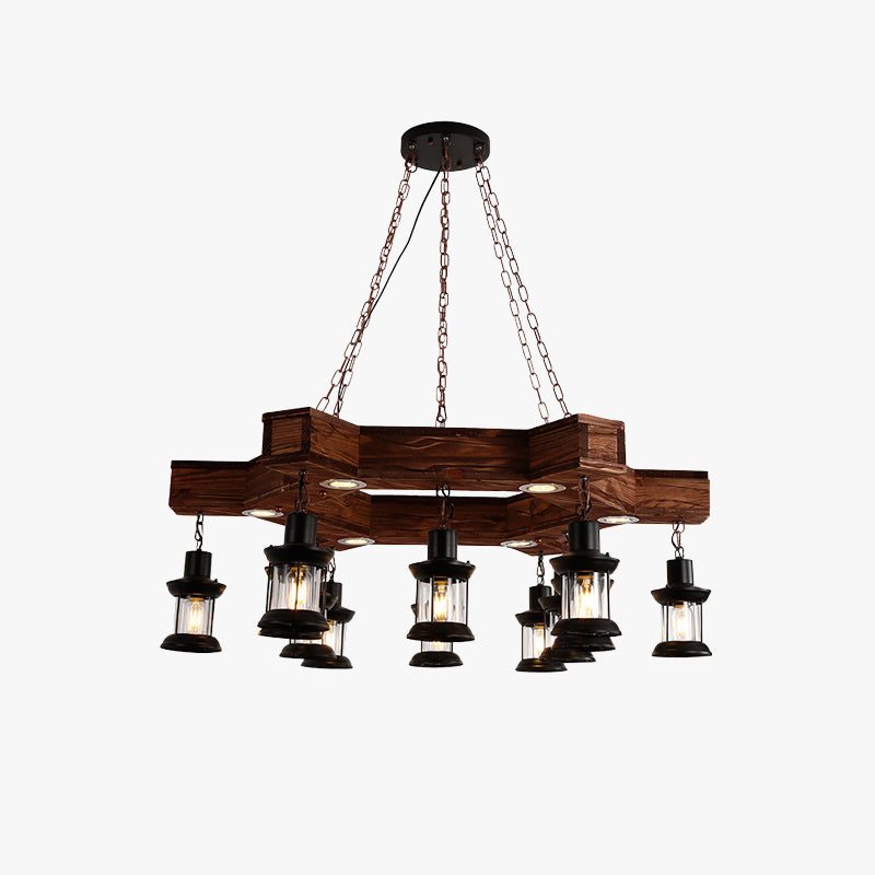 Walnut Lantern Pendant Light Ambient Glow