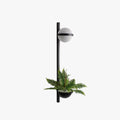 Globe Metal Outdoor Solar IP65 Wall Light With Planter Black White