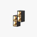 Modern Cube Outdoor Wall Light Black Metal And Glass