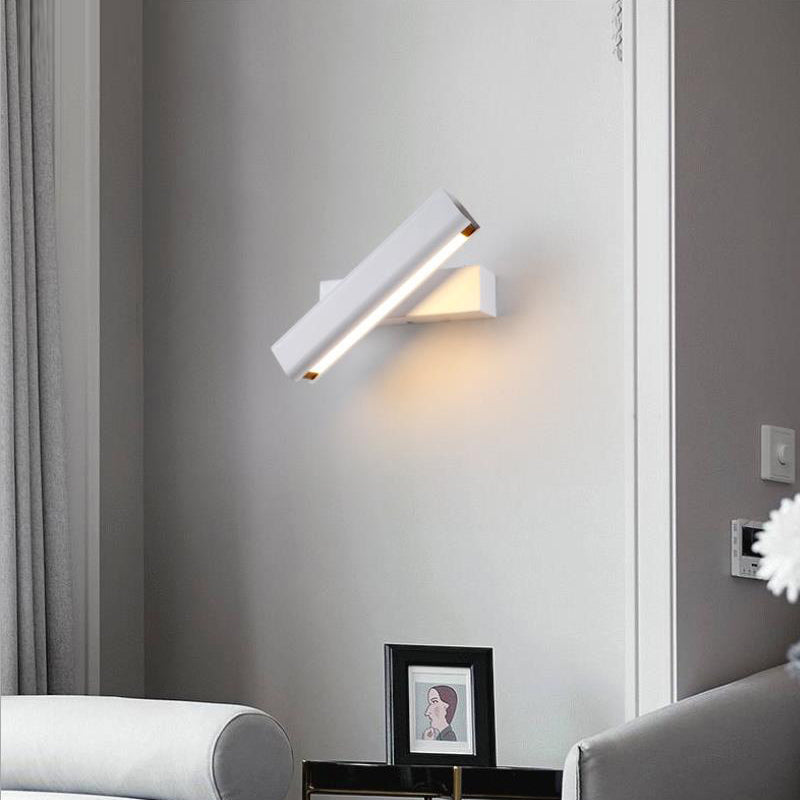 LumaFrame Rotatable Rectangular Metal Wall Light In Black And White