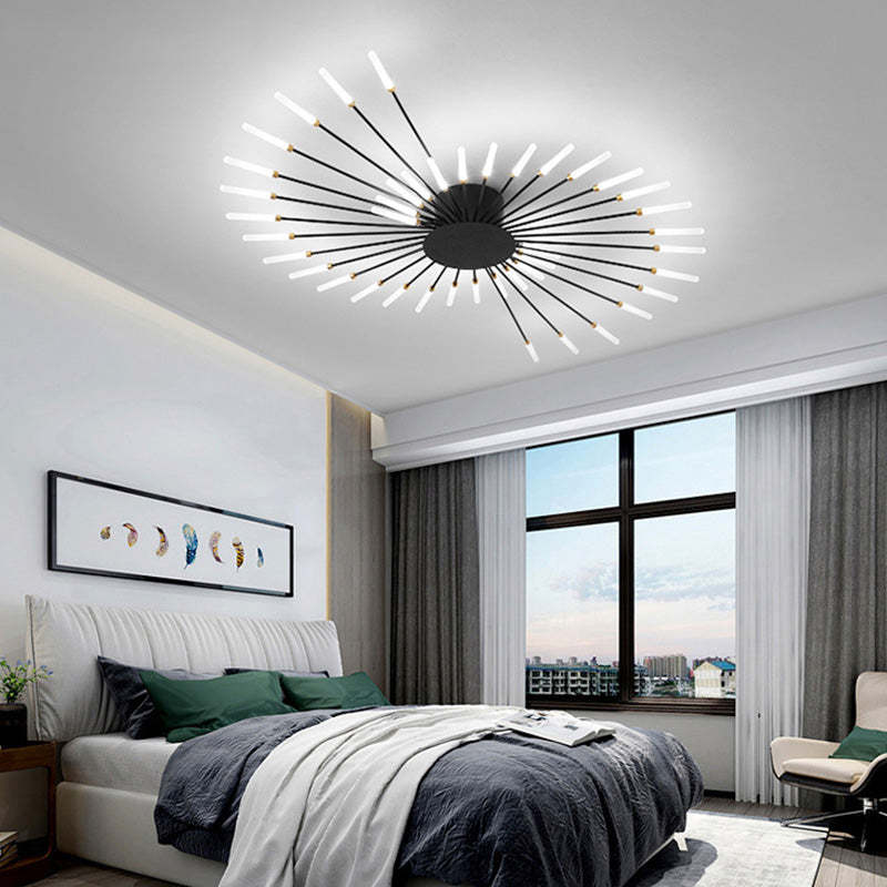 Spiral Fireworks Flush Mount Ceiling Light Black And Gold