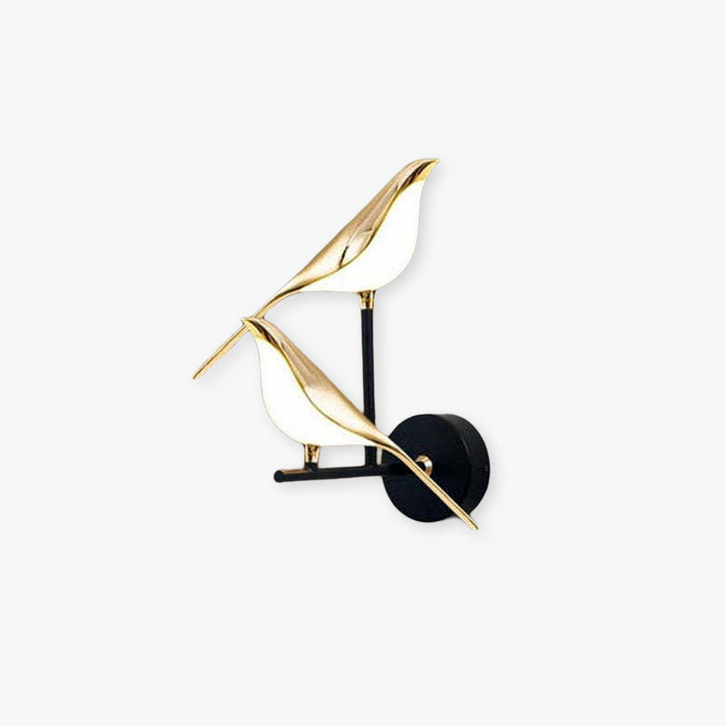 Minimalist Bird Motif Metal Wall Light For Bedroom