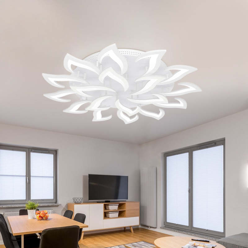 Elegant Floral Flush Mount Ceiling Light In White And Black