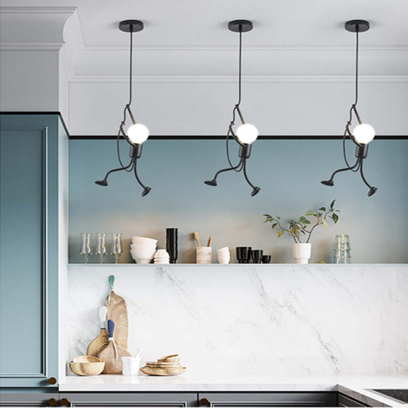 Black Retro Modern Pendant Light For Cozy Living Rooms