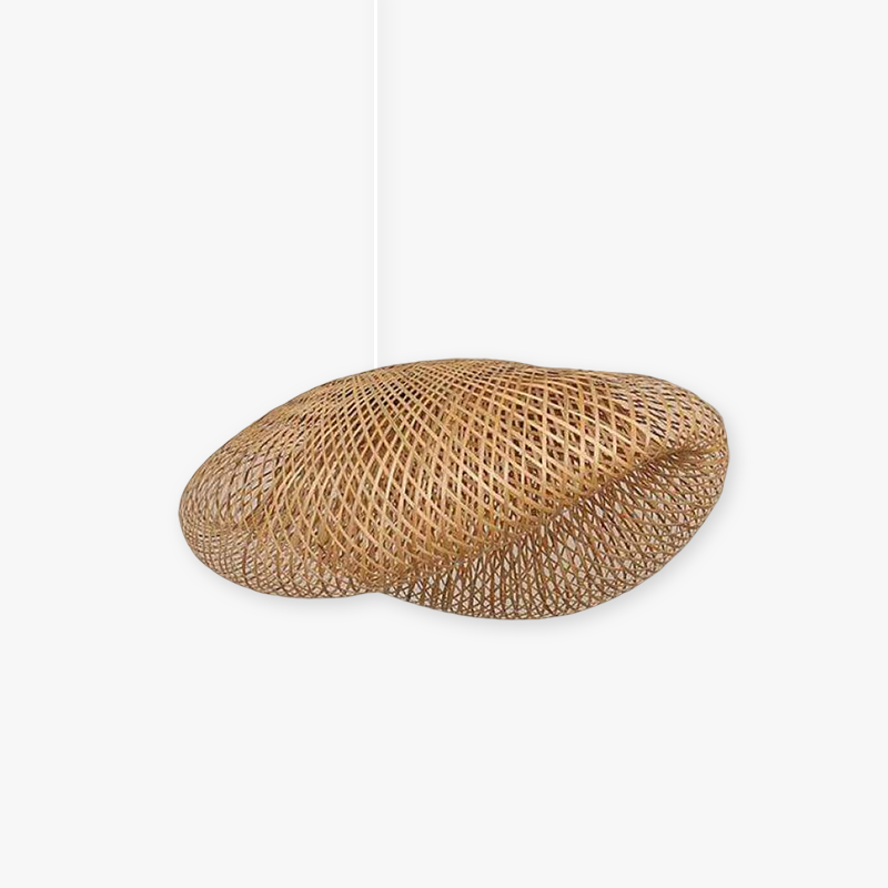 Natural Bamboo Pendant Light With Warm Glow For Dining Room