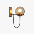 Heritage Rustic Glass Globe Wall Lamp Black Bronze
