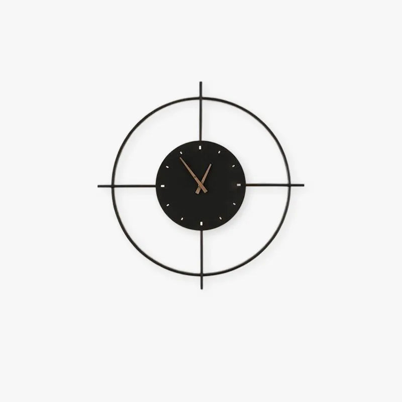 Gold And Black Round Clock Wall Lamp LED