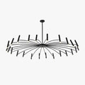 Modern Linear Metal Chandelier For Living Room With Multiple Heads