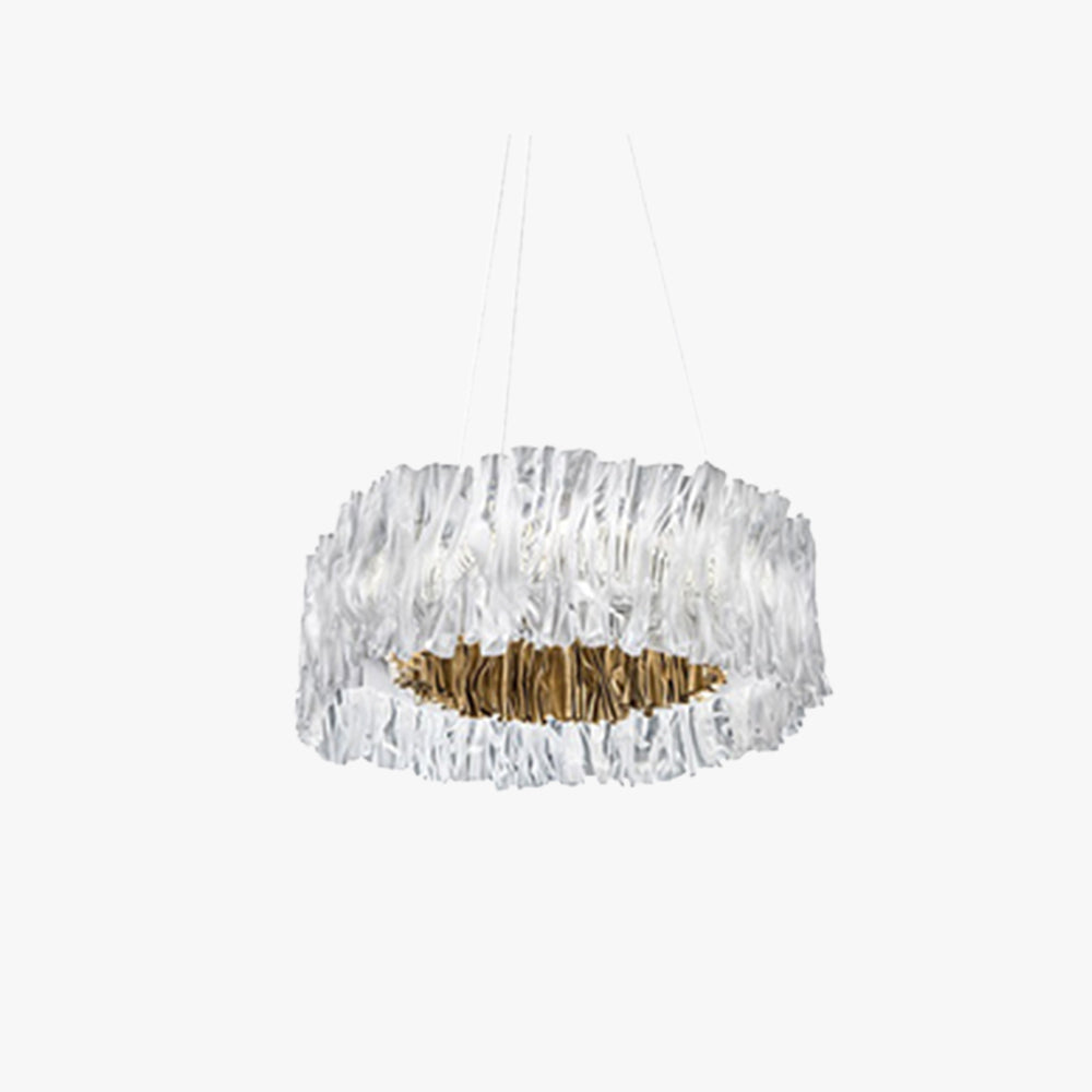 Elegant Circle Pleated Pendant Light In Stainless Steel