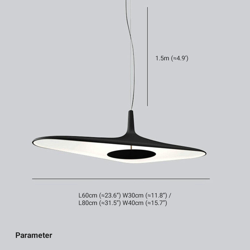 Arisha Minimalist Resin Pendant Light Black And White