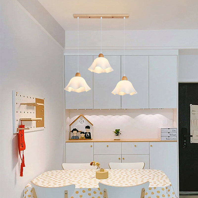 Minimalist Flower Wood Pendant Light With Soft White Glow