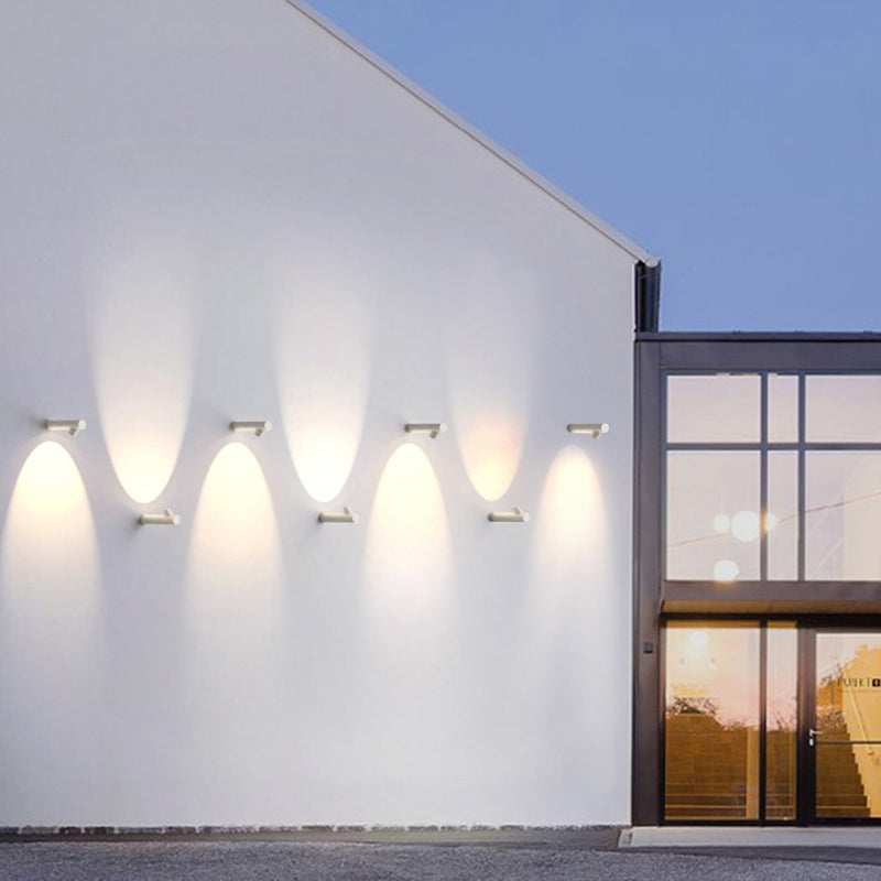 Contemporary Waterproof Outdoor Wall Light White And Black