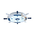 Nautical Blue And White Metal Flush Mount Ceiling Light For Kids