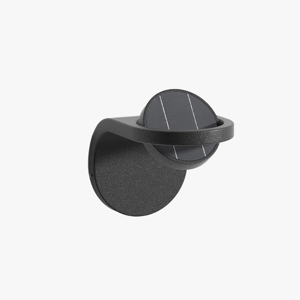 Arc Solar Outdoor Wall Lamp IP65 Black Metal Adjustable