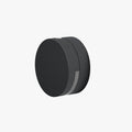 Minimalist Round Outdoor Wall Light In Black Metal And Glass
