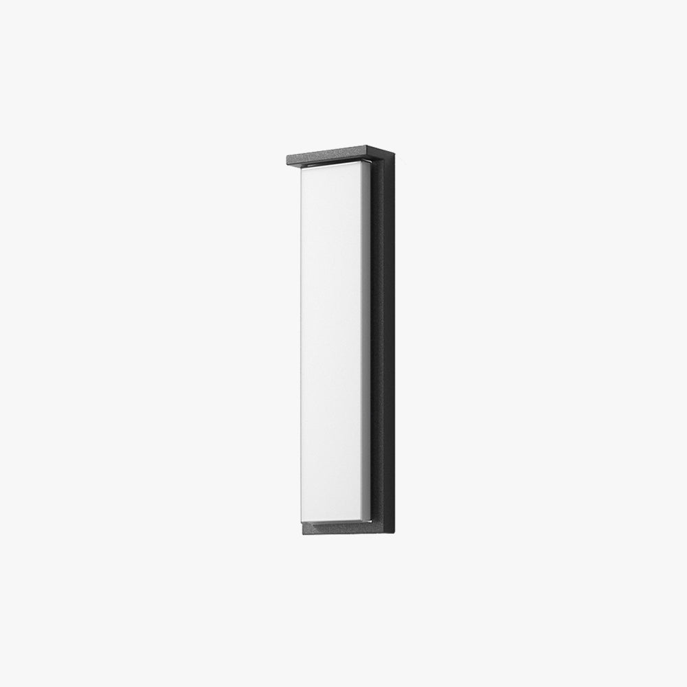 Rectangular Metal Outdoor Wall Light Black Minimalist Garden Wall Light