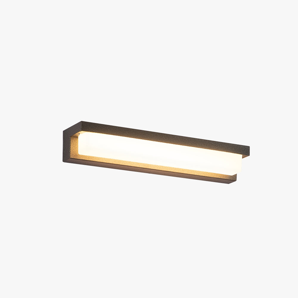 Black Metal Rectangular Outdoor Wall Light LED Solar Powered