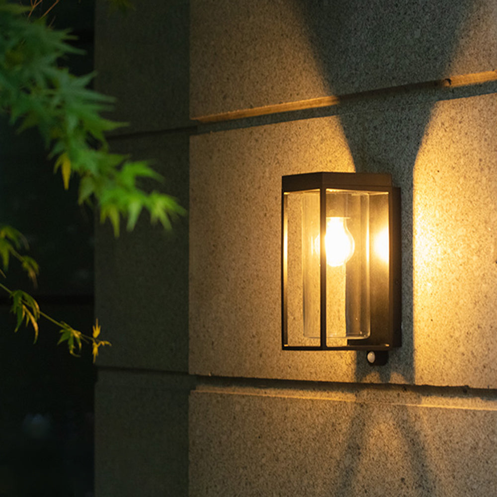 Solara Rectangular Solar Glass Outdoor Wall Light IP65 Waterproof