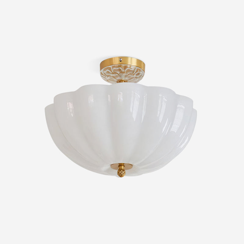 Petal Silhouette Brass And Glass Ceiling Light Modern