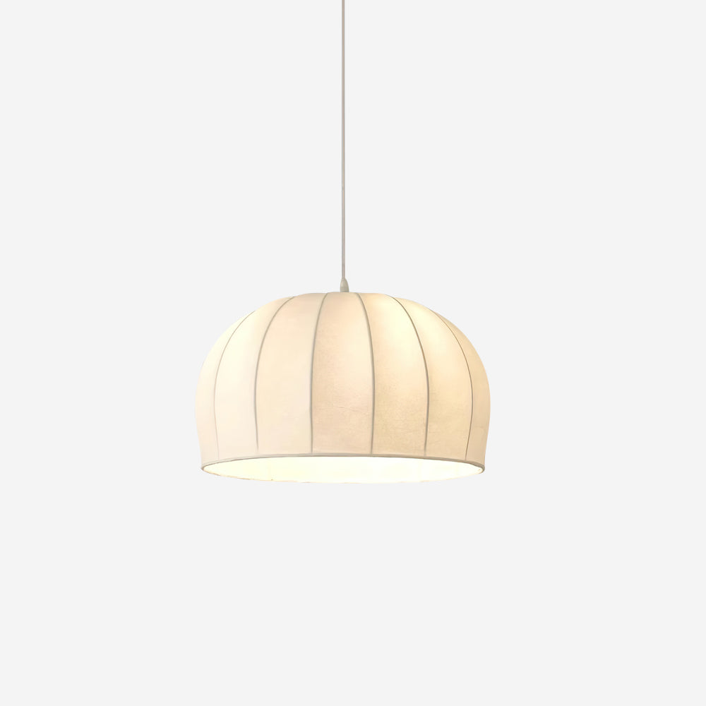 White Fabric Dome Pendant Lamp For Soft Ambient Lighting