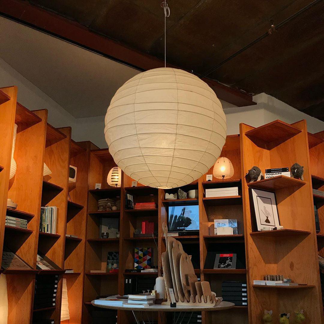 Luna Pendant Light With Japanese Paper Globe Soft Glow